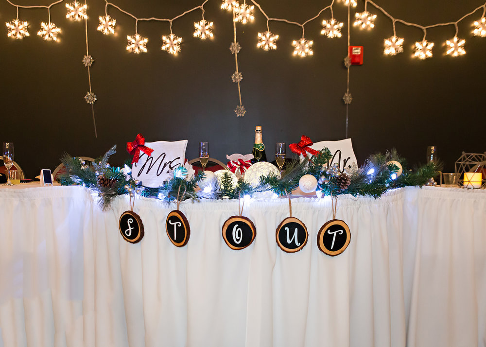SSP Winter Wedding|reception details| Christmas wedding