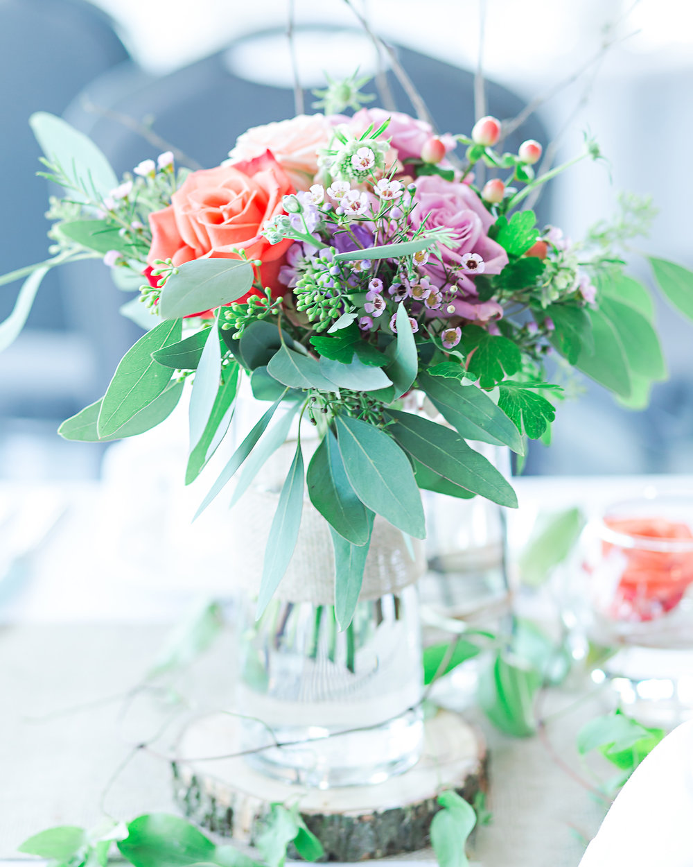 SSP fall wedding|floral details| peach and gray wedding