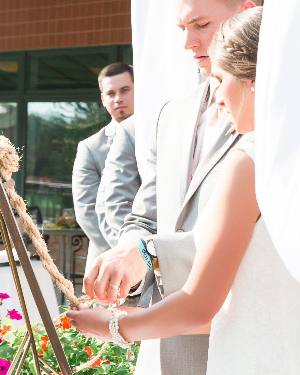 SSP fall wedding| ceremony| bride and groom| peach and gray wedding