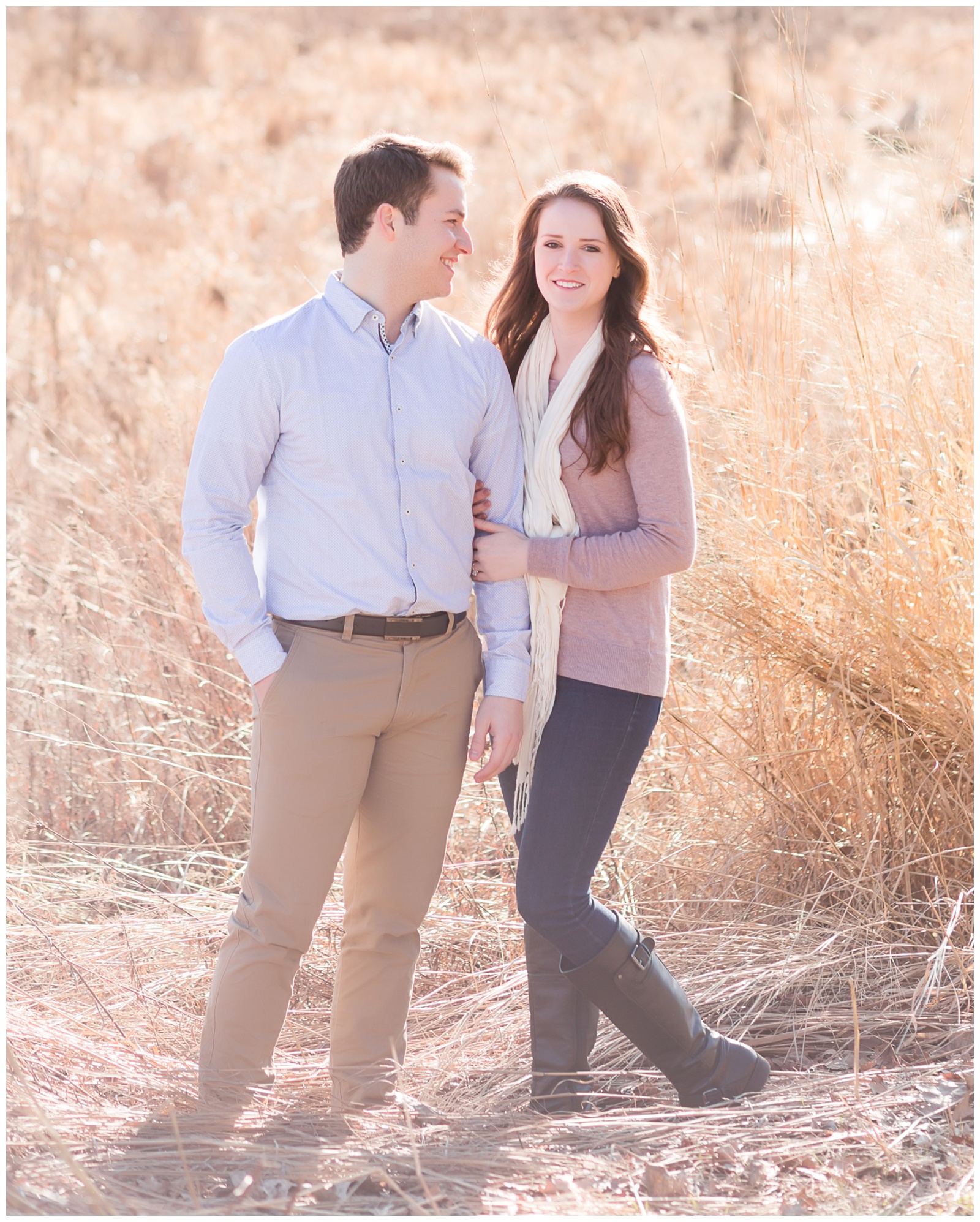winter engagement shoot bride and groom to be