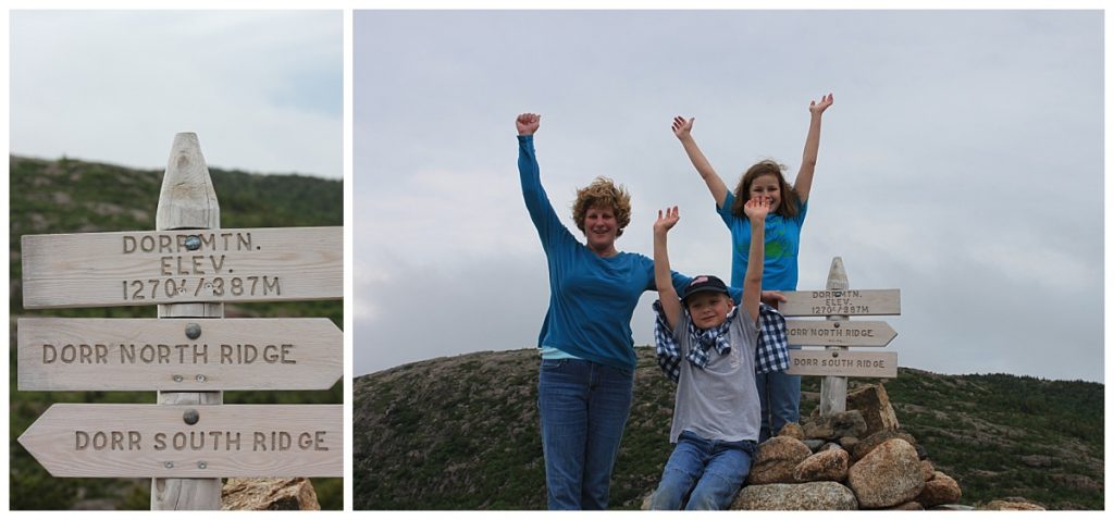 Celebrating at the Summit of Mount Dorr-Acadia National Park-Bar Harbor Maine
