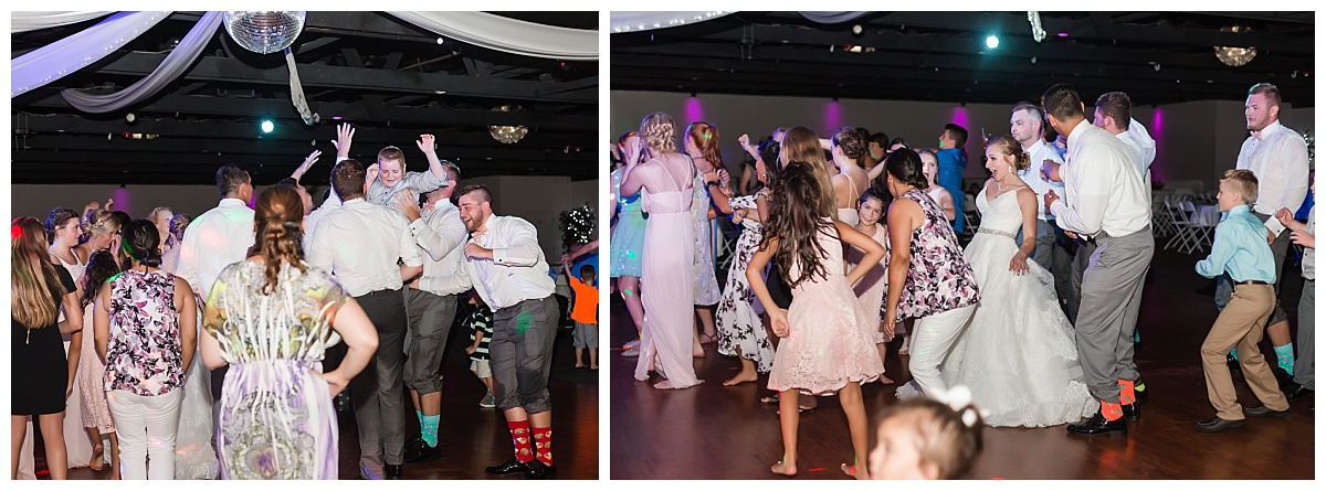people dancing at wedding reception