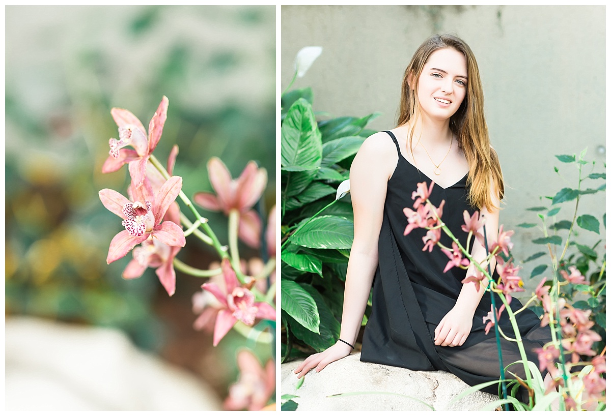 Senior girl session at Fort Wayne Botanical Gardens