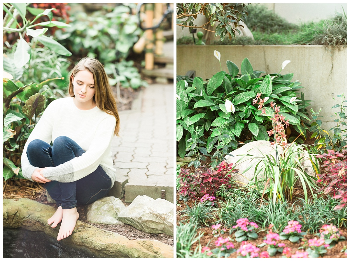 Senior girl session at Fort Wayne Botanical Gardens