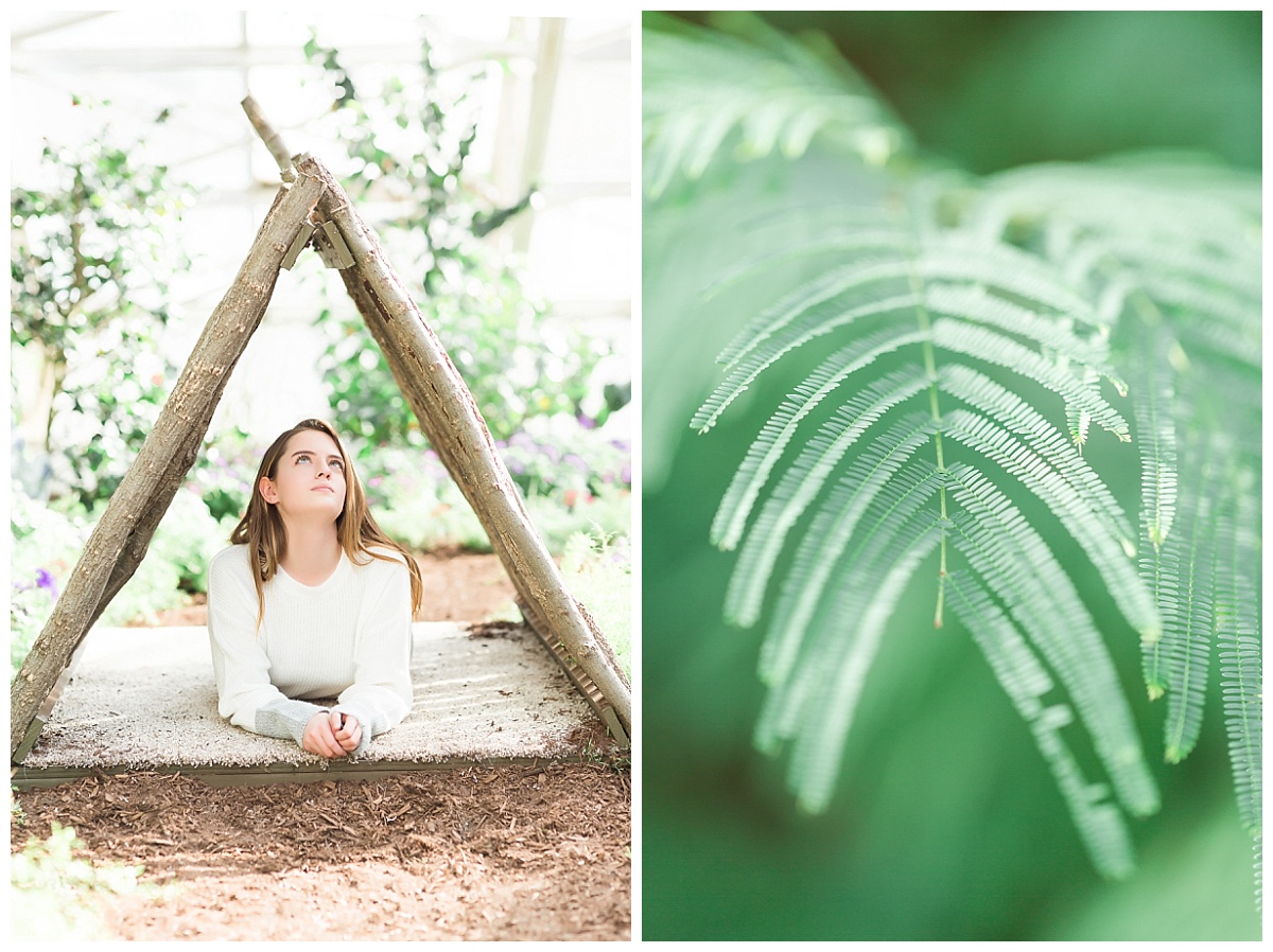 Senior girl session at Fort Wayne Botanical Gardens