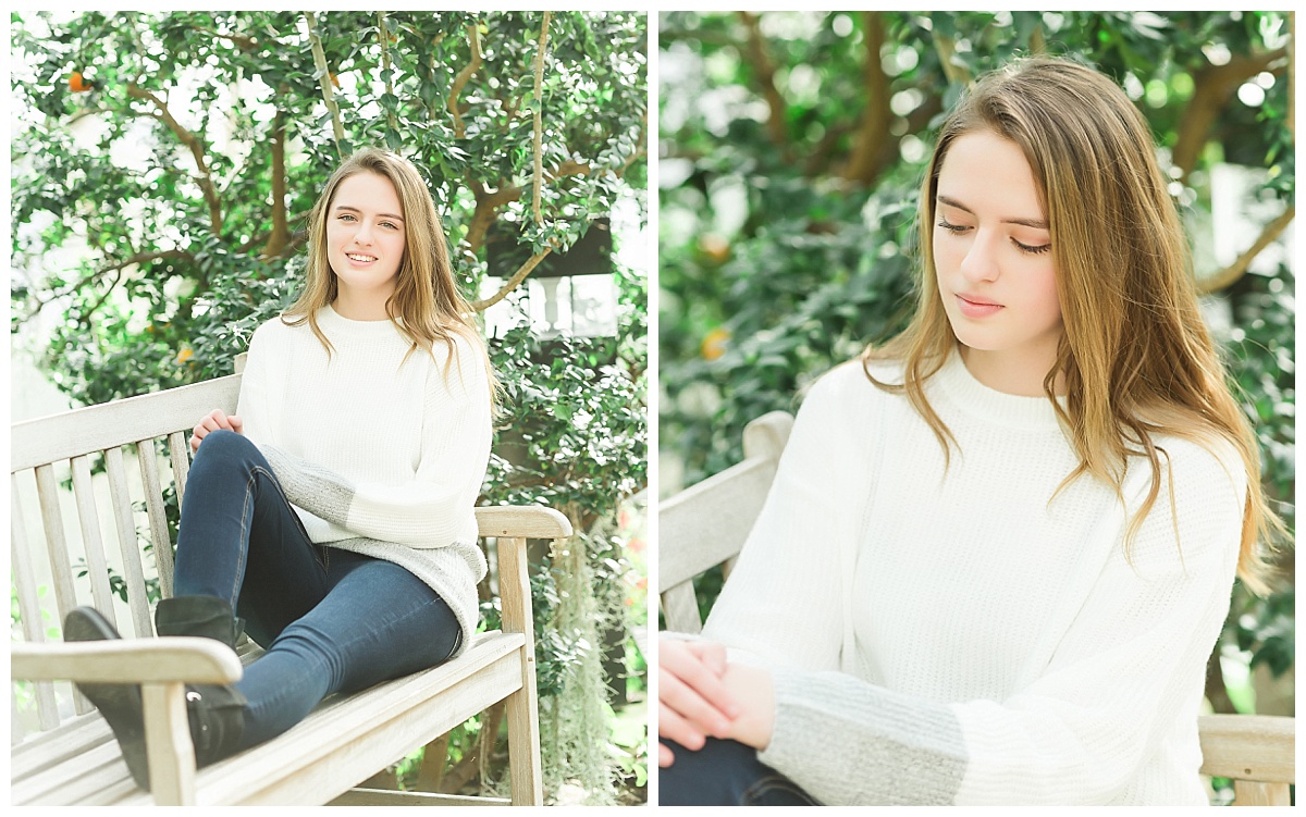 Senior girl session at Fort Wayne Botanical Gardens