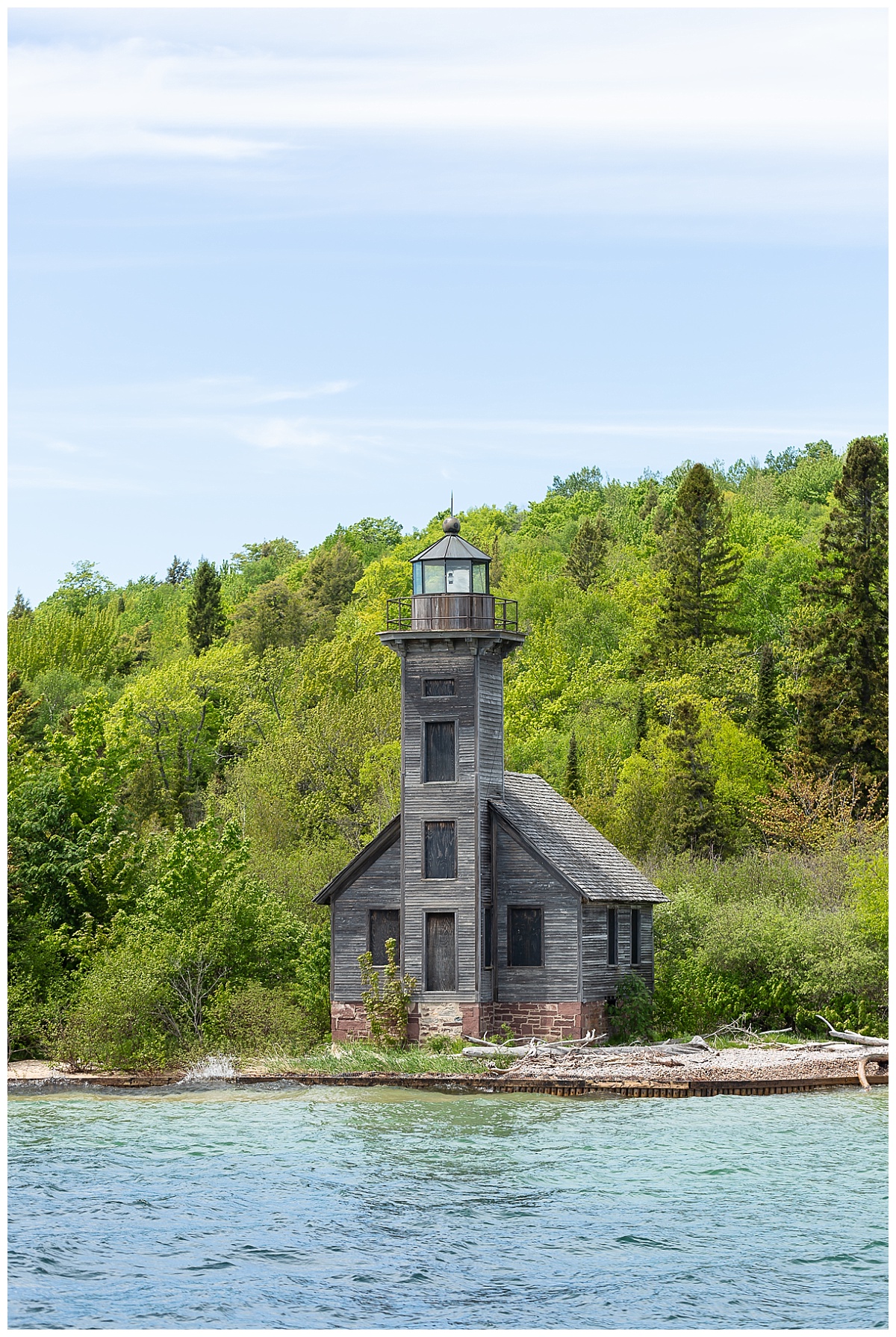 View of East Chanel Lighthouse on Grand Island photo by Simply Seeking Photography