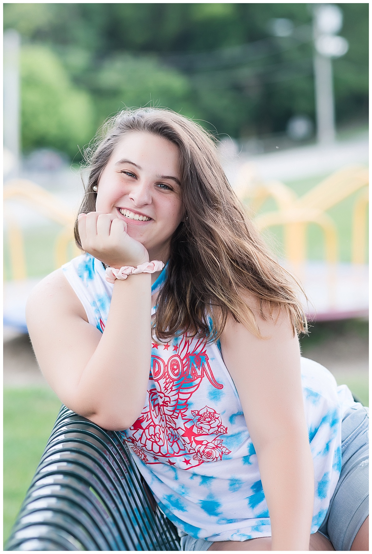Senior girl at community center play ground photo by Simply Seeking Photography