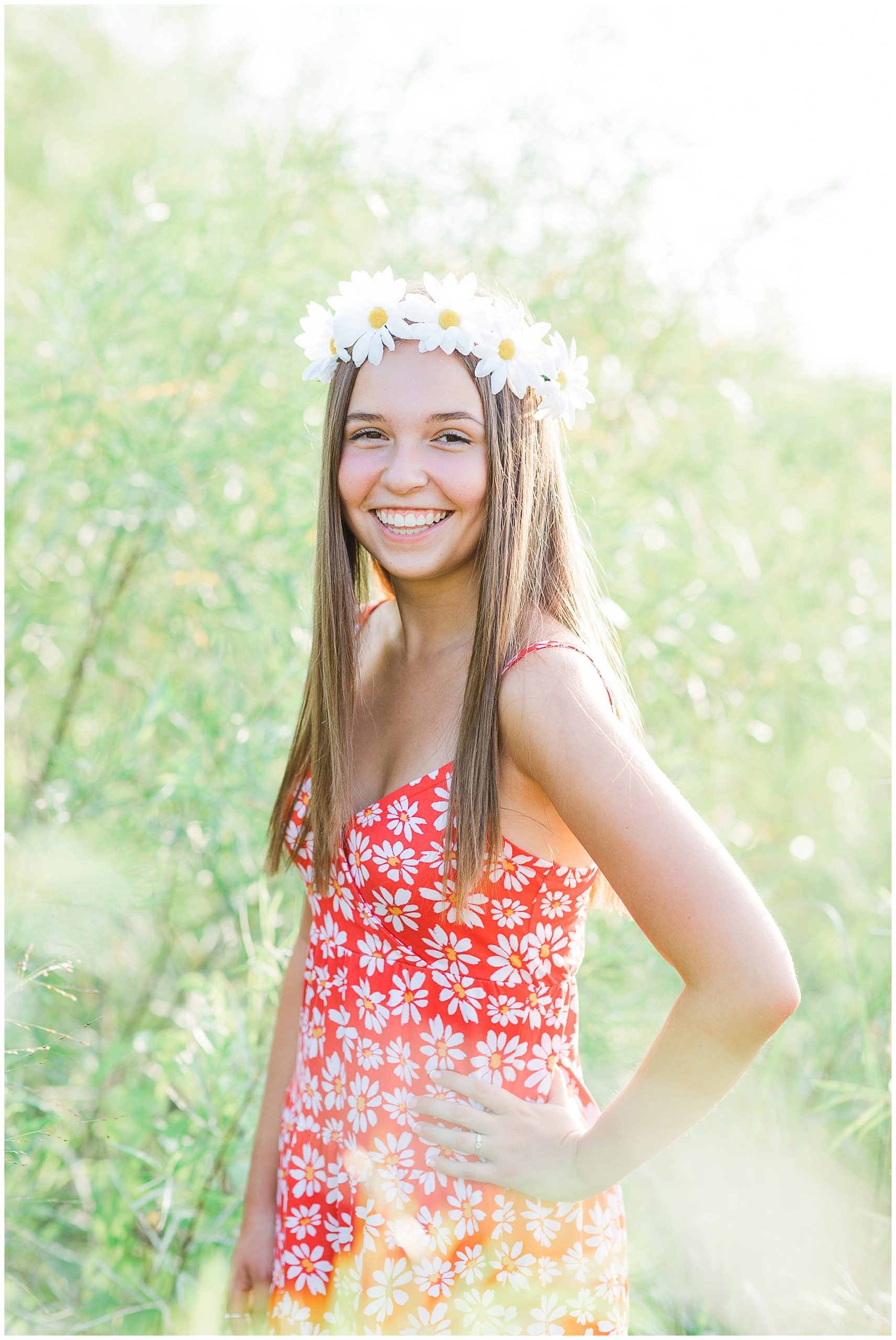 senior girl in field
