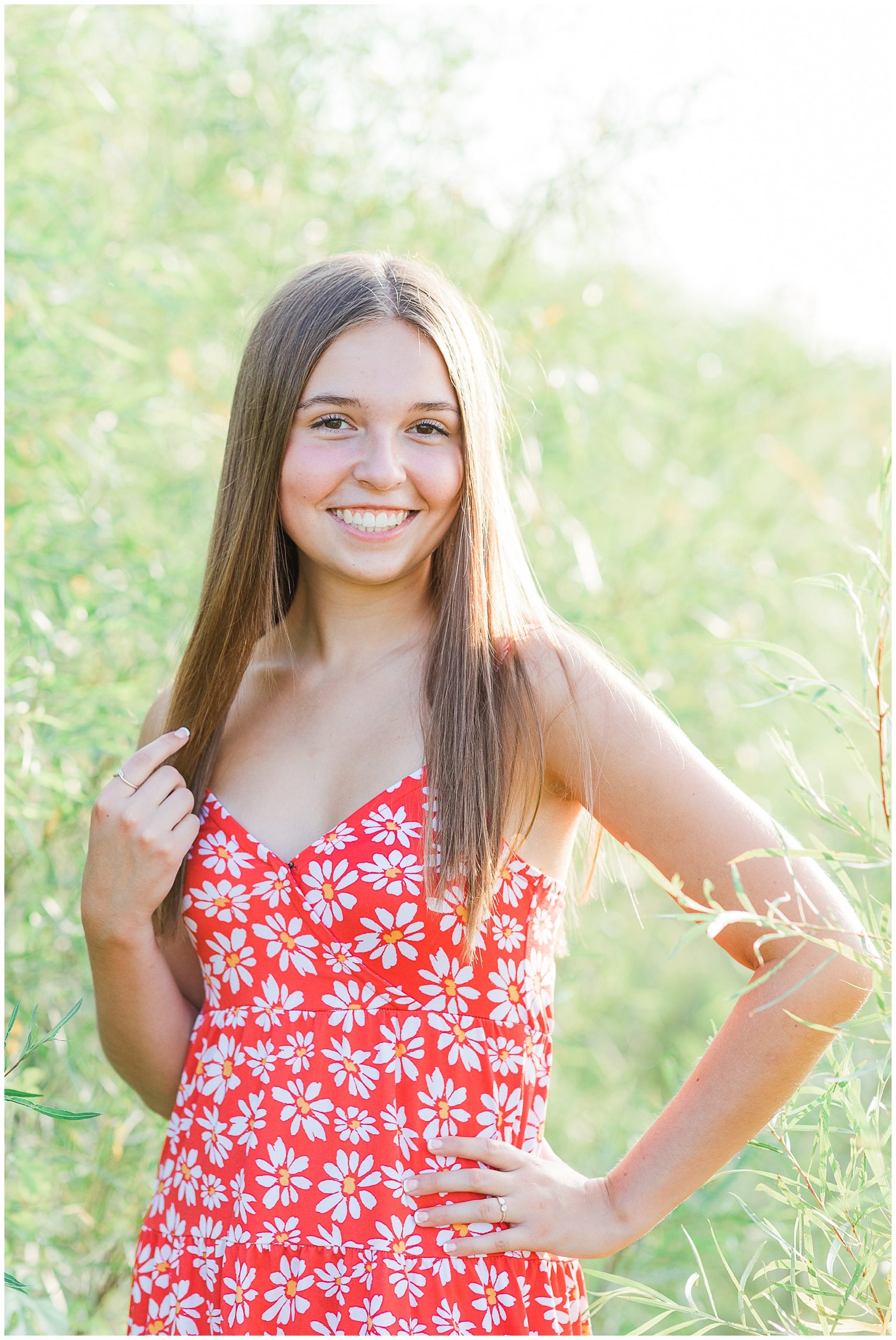 senior girl in field