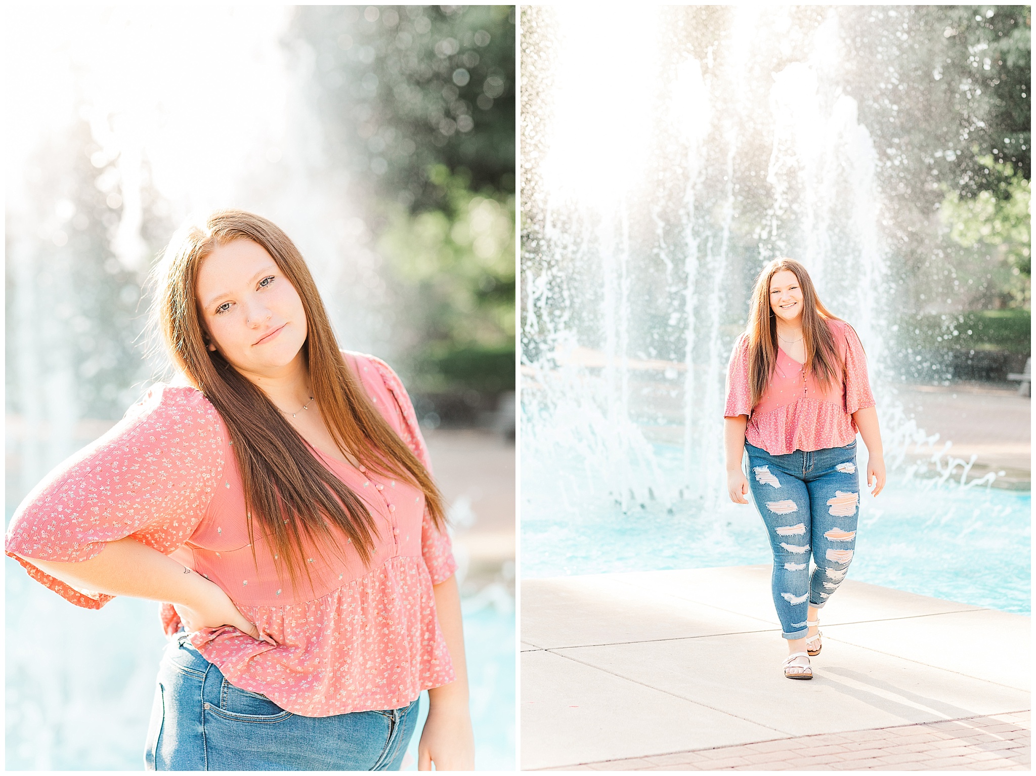 senior girl at Headwaters Park Fort Wayne