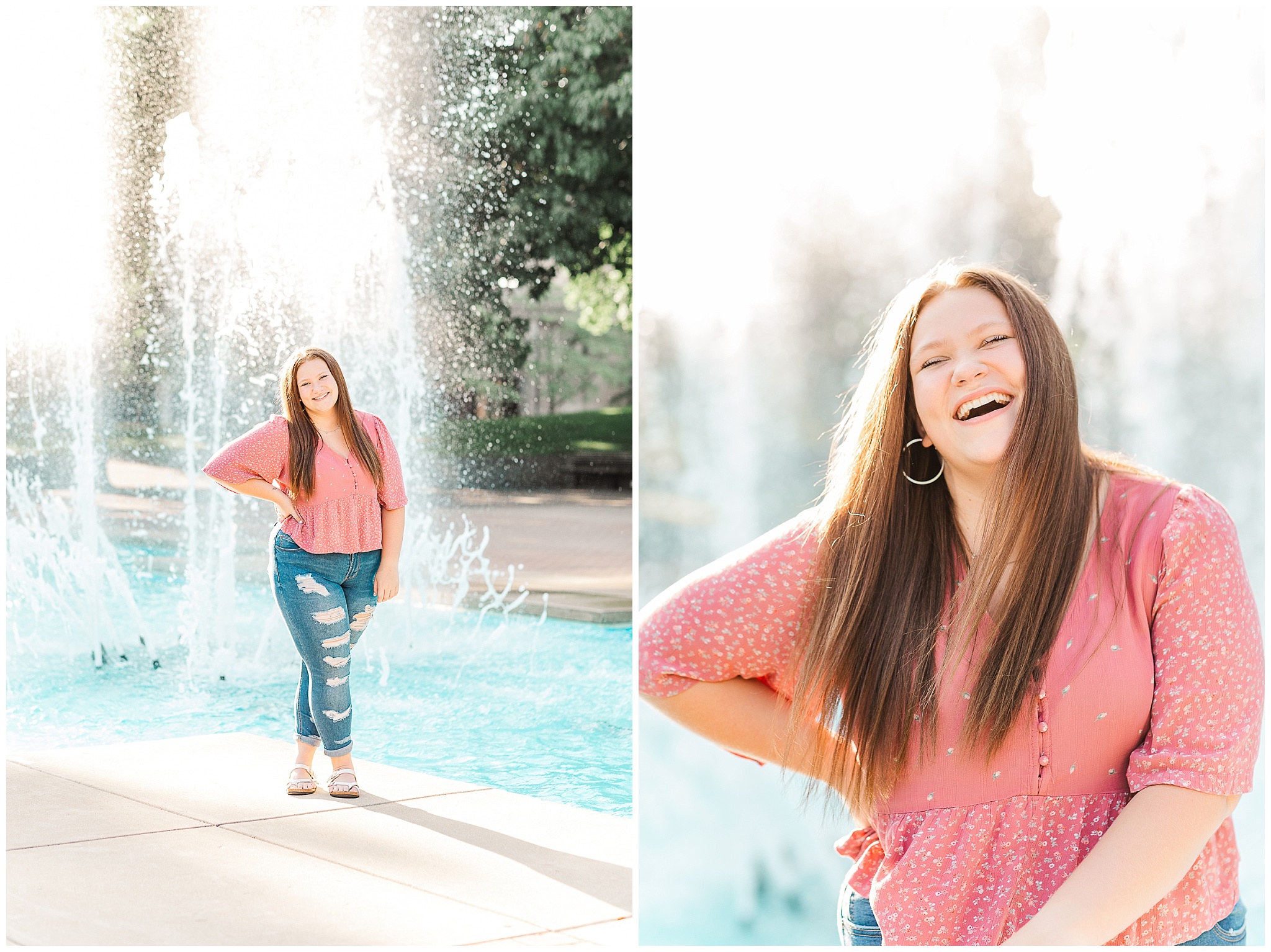 senior girl at Headwaters Park Fort Wayne