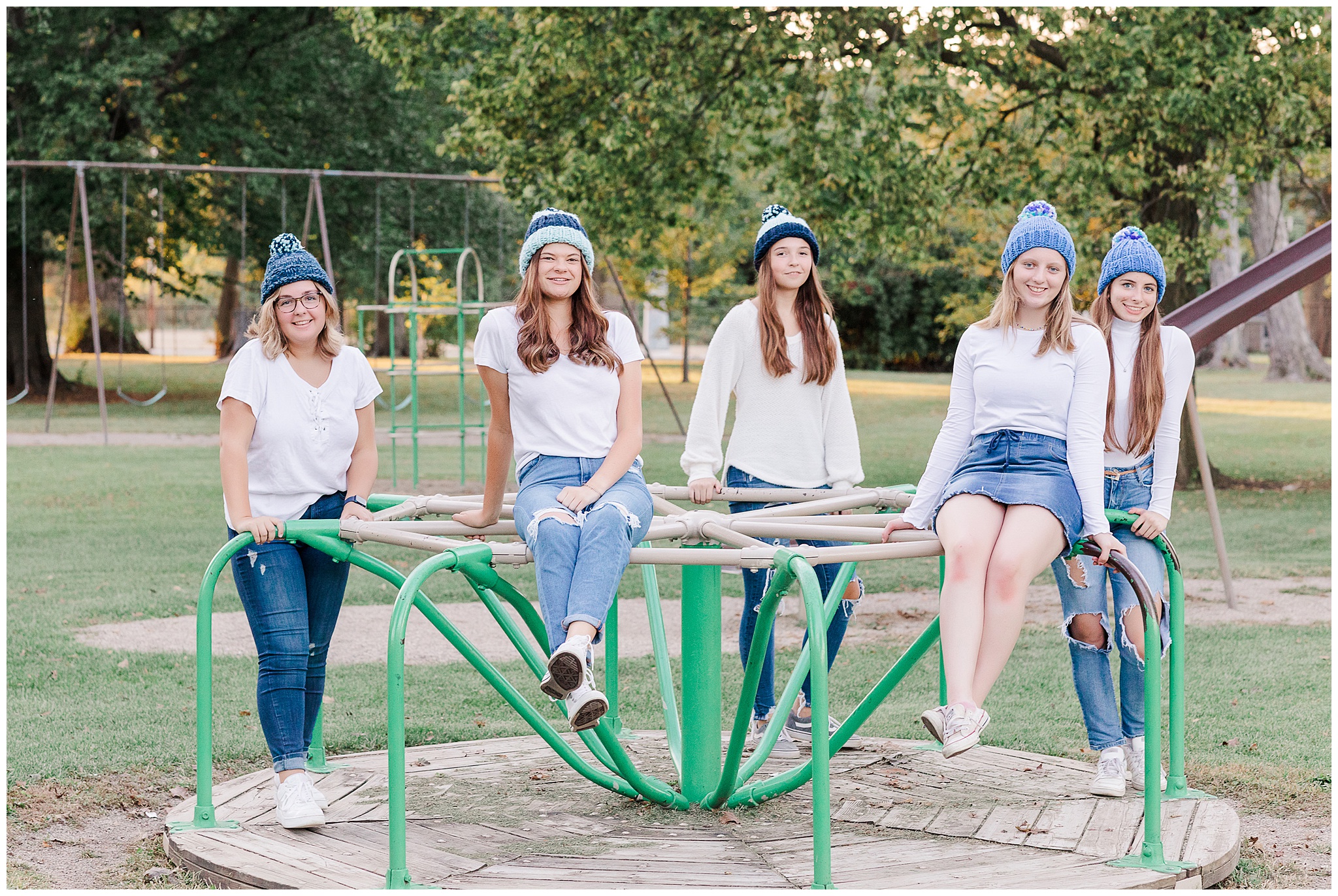 SENIOR REP GIRLS IN BLUE KNIT HATS